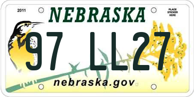NE license plate 97LL27