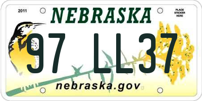 NE license plate 97LL37