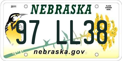 NE license plate 97LL38