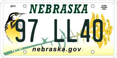 NE license plate 97LL40