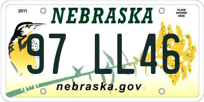 NE license plate 97LL46
