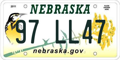NE license plate 97LL47