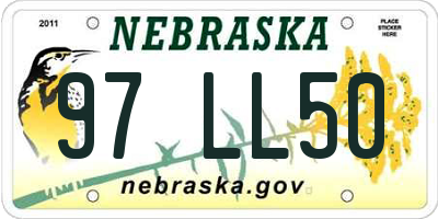 NE license plate 97LL50