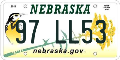 NE license plate 97LL53