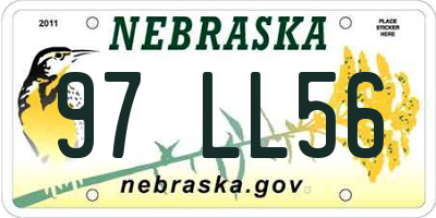 NE license plate 97LL56