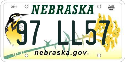 NE license plate 97LL57