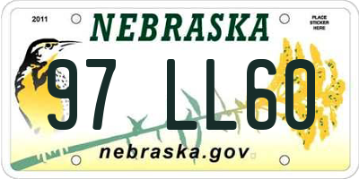 NE license plate 97LL60