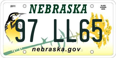 NE license plate 97LL65
