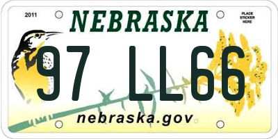 NE license plate 97LL66