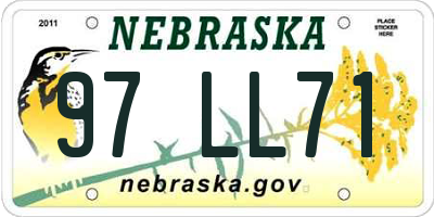 NE license plate 97LL71