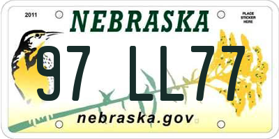 NE license plate 97LL77