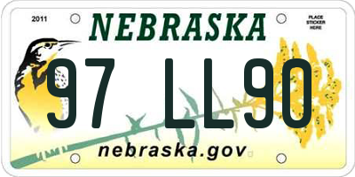 NE license plate 97LL90
