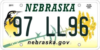 NE license plate 97LL96