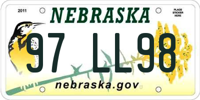 NE license plate 97LL98