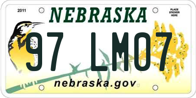NE license plate 97LM07