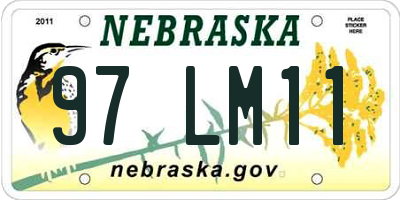 NE license plate 97LM11