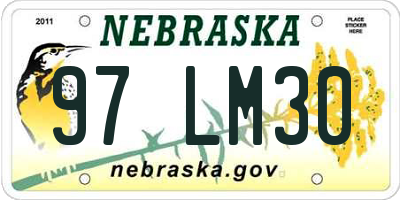 NE license plate 97LM30