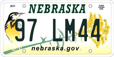 NE license plate 97LM44