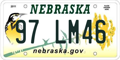 NE license plate 97LM46
