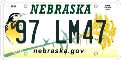 NE license plate 97LM47
