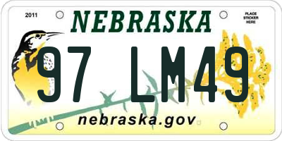 NE license plate 97LM49