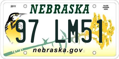 NE license plate 97LM51
