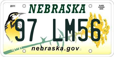NE license plate 97LM56