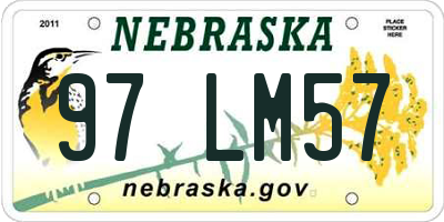 NE license plate 97LM57