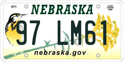 NE license plate 97LM61