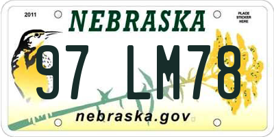 NE license plate 97LM78