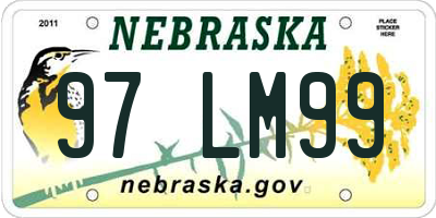 NE license plate 97LM99