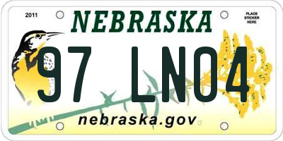 NE license plate 97LN04