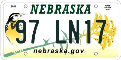NE license plate 97LN17