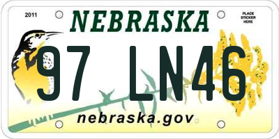 NE license plate 97LN46