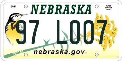 NE license plate 97LO07