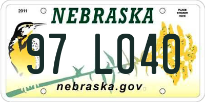 NE license plate 97LO40