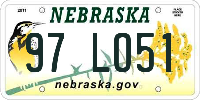 NE license plate 97LO51