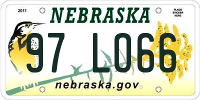 NE license plate 97LO66