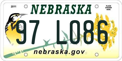 NE license plate 97LO86