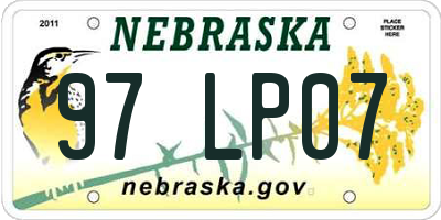 NE license plate 97LP07