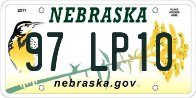 NE license plate 97LP10