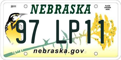 NE license plate 97LP11