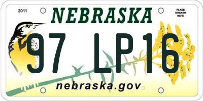 NE license plate 97LP16