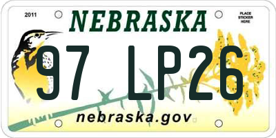 NE license plate 97LP26
