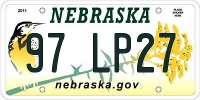NE license plate 97LP27