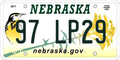 NE license plate 97LP29