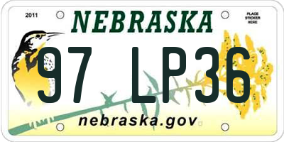 NE license plate 97LP36