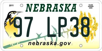 NE license plate 97LP38