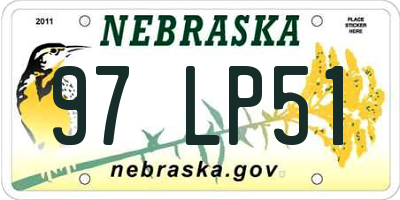 NE license plate 97LP51