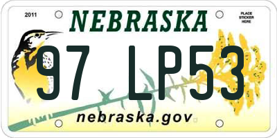 NE license plate 97LP53